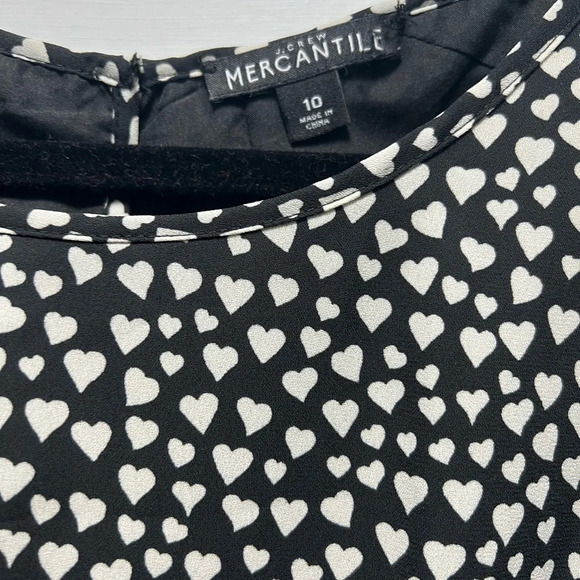 J Crew Mercantile Heart Print Tulip Hem Fully Lined Long Sleeve Faux Wrap Dress - Picture 4 of 4